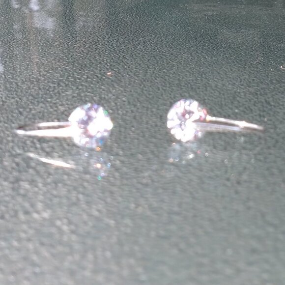 New Pair of Sterling Silver Crystal Hook Earrings - Picture 1 of 4